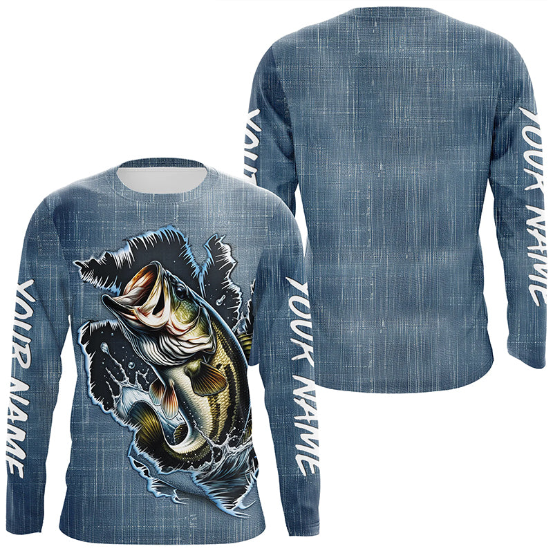 Custom Largemouth Bass Long Sleeve Tournament Fishing Shirts, Bass Fis –  Myfihu