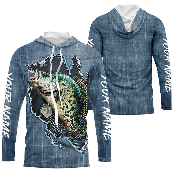 Custom Crappie Long Sleeve Tournament Fishing Shirts, Crappie Fishing All Over Printed Shirt IPHW6149