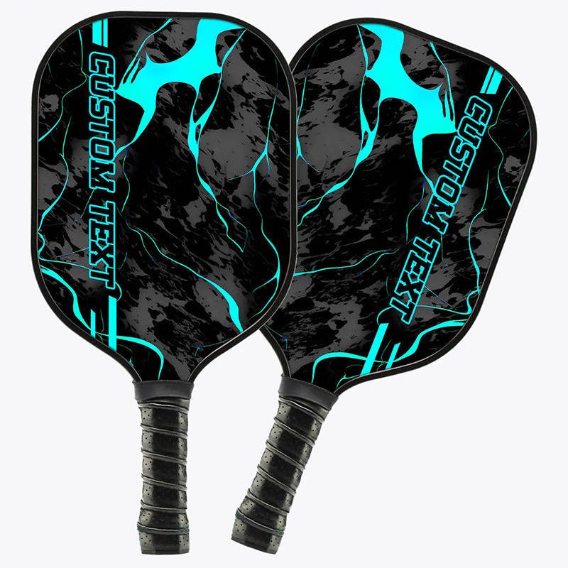 Cyan Blue Paint Splatter 3D Printed Custom Pickleball Paddles, Pickleball Gifts For Men And Women IPHW7223