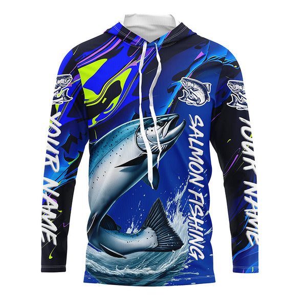 Personalized Chinook Salmon Long Sleeve Fishing Shirts, King Salmon Fishing Jerseys IPHW6537