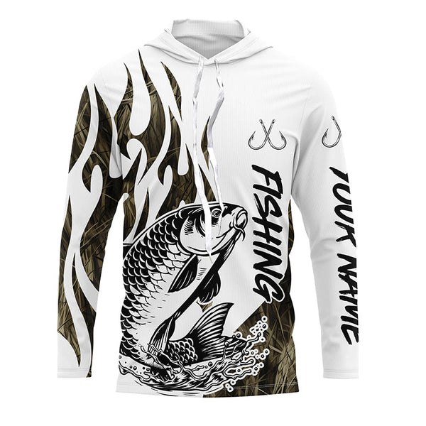 Carp Fishing Camo Tattoo Custom Long Sleeve Fishing Shirts, Carp Tournament Fishing Shirt IPHW6538