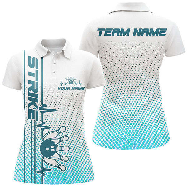 Strike Bowling Custom Bowling Shirts For Women Bowling Team Jerseys Bowlers Outfits | Blue IPHW5504