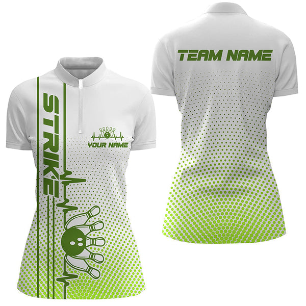 Strike Bowling Custom Bowling Shirts For Women Bowling Team Jerseys Bowlers Outfits | Green IPHW5505