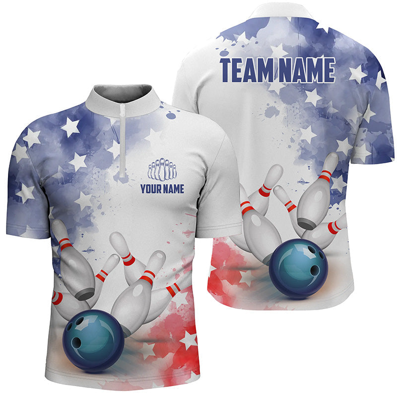 Personalized 3D Men'S Bowling Team Jersey Bowling Shirt American Bowling Polo Shirt IPHW5340