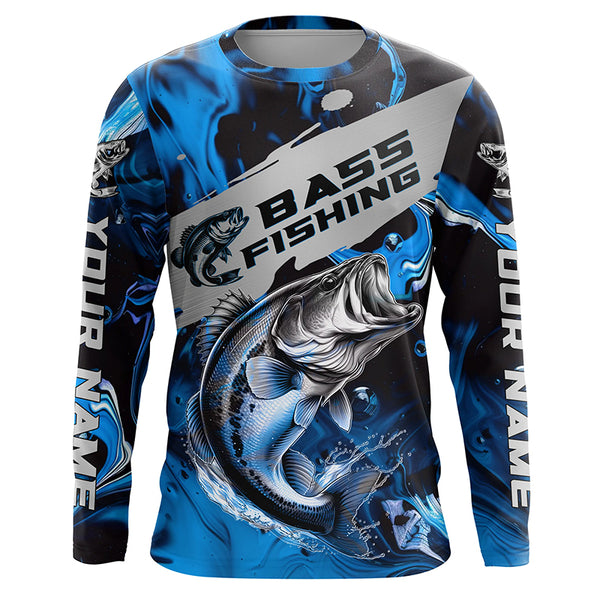 Personalized Multi-Color Bass Fishing Jerseys, Bass Long Sleeve Tournament Fishing Shirts For Men, Women, Kids IPHW5833