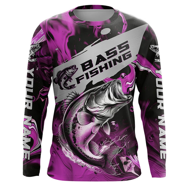 Personalized Multi-Color Bass Fishing Jerseys, Bass Long Sleeve Tournament Fishing Shirts For Men, Women, Kids IPHW5833