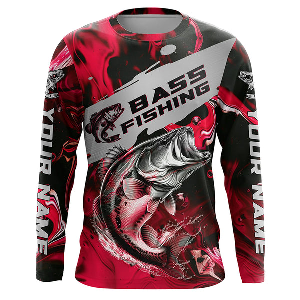 Personalized Multi-Color Bass Fishing Jerseys, Bass Long Sleeve Tournament Fishing Shirts For Men, Women, Kids IPHW5833