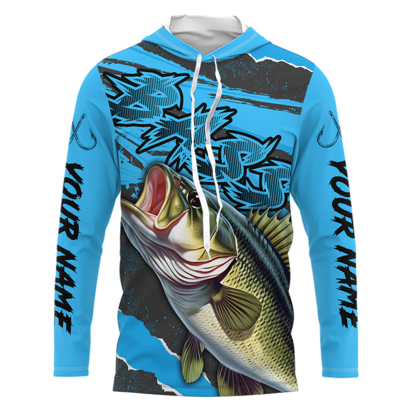 Custom Bass Long Sleeve Performance Fishing Shirts, Multi-Color Bass Tournament Fishing Jerseys IPHW5878