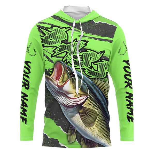 Custom Bass Long Sleeve Performance Fishing Shirts, Multi-Color Bass Tournament Fishing Jerseys IPHW5878