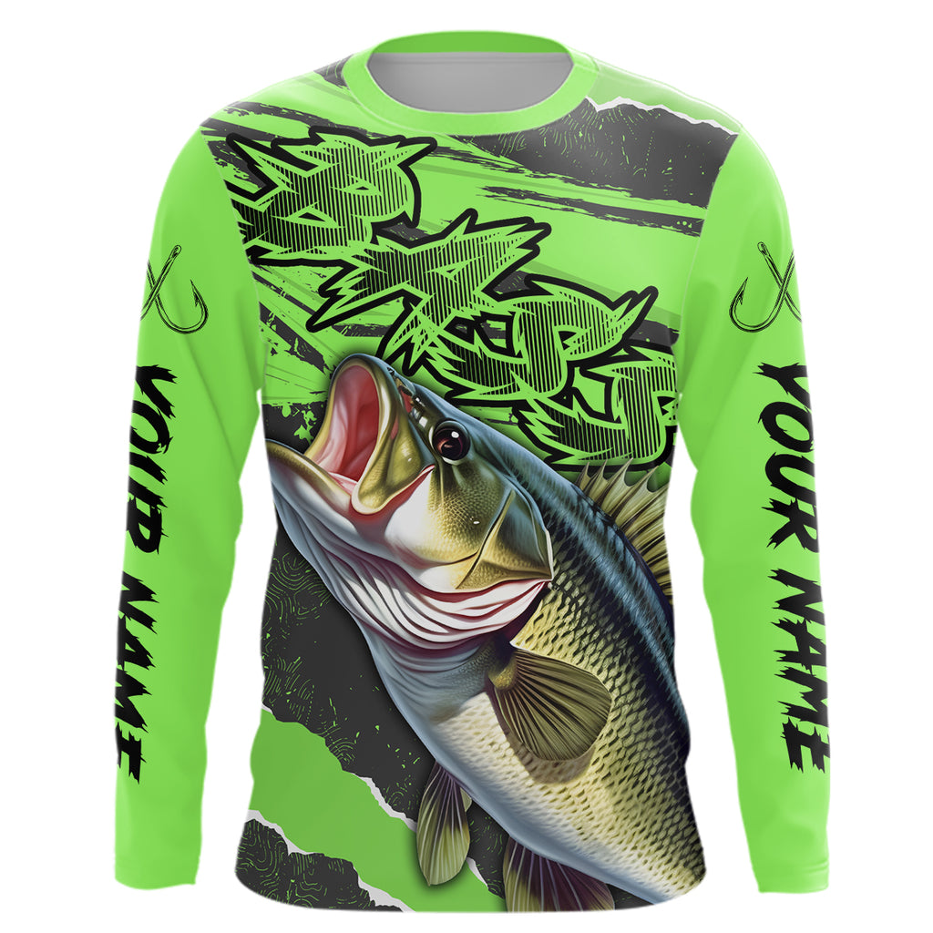Custom Bass Long Sleeve Performance Fishing Shirts, Multi-Color