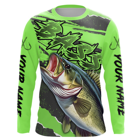 Custom Bass Long Sleeve Performance Fishing Shirts, Multi-Color Bass Tournament Fishing Jerseys IPHW5878