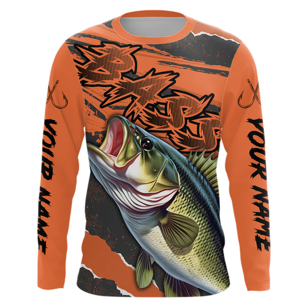 Custom Bass Long Sleeve Performance Fishing Shirts, Multi-Color Bass Tournament Fishing Jerseys IPHW5878