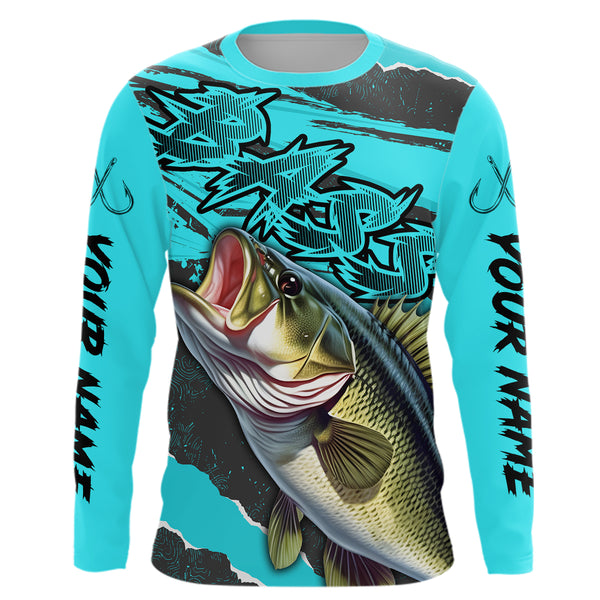 Custom Bass Long Sleeve Performance Fishing Shirts, Multi-Color Bass Tournament Fishing Jerseys IPHW5878