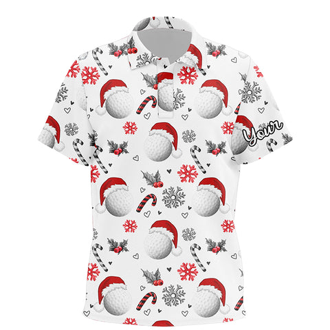 Funny Christmas golf ball pattern shirts custom Kid christmas golf shirt, Xmas golf tops for Kid NQS6820