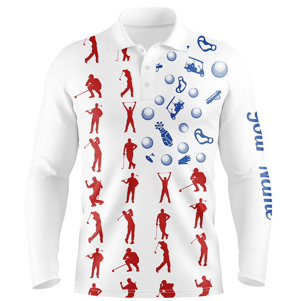 American flag golf icons mens golf polo shirts custom mens patriotic polo shirts, golfing gifts NQS6394