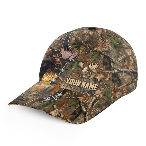 Moose Hunting Camouflage Custom Name 3D Hat - Outdoor Cap Hunting Gifts for Moose Hunter NQS4357