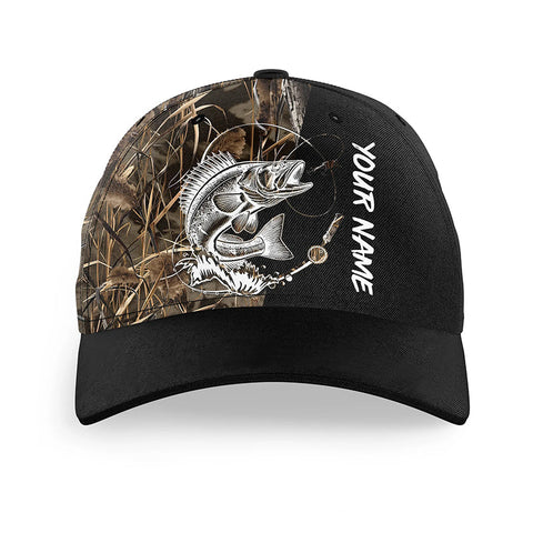 Walleye Fishing Tattoo camo Custom fishing hat Unisex Fishing Baseball Angler camo hat NQS2655