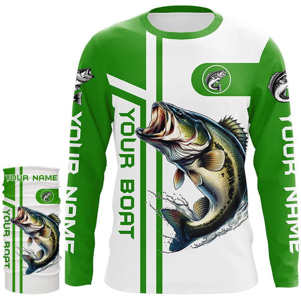 Largemouth bass fishing Customize name and boat name fishing shirts for men, custom fishing apparel NQS3073