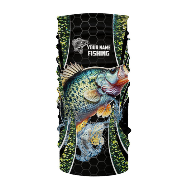 Crappie freshwater fishing black green scales Custom Name sun protection fishing jersey NQS3507