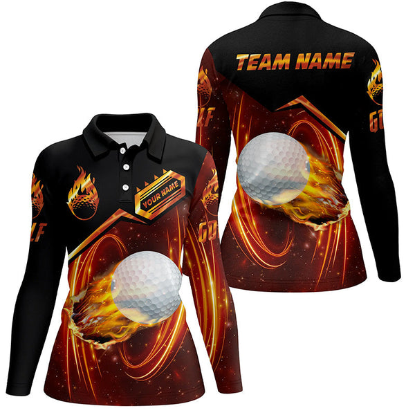 Womens golf polo shirts custom light flame golf ball team golf jerseys, golf attire for women NQS6701