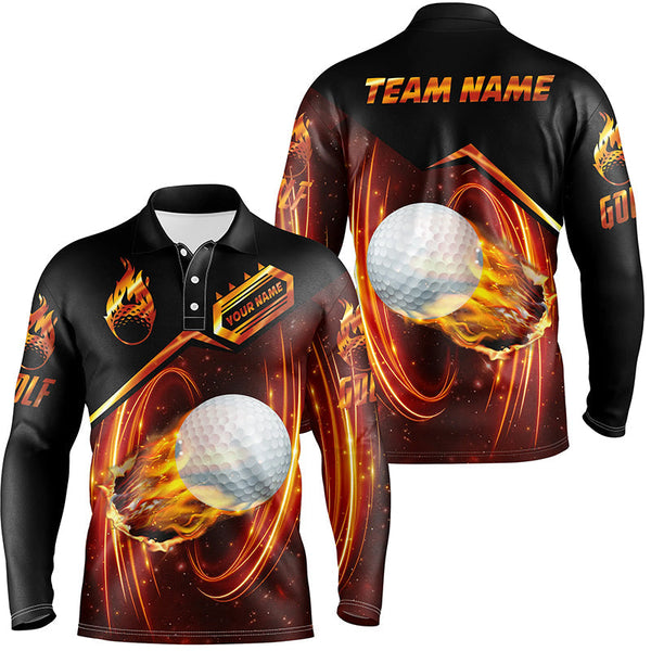 Mens golf polo shirts custom light flame golf ball team golf jerseys, golf attire for men NQS6701