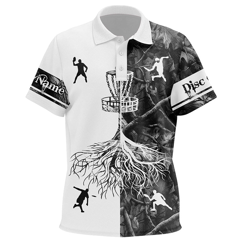Kid disc golf polo shirts gray camo custom name disc golf team shirt, disc golf gifts NQS6897