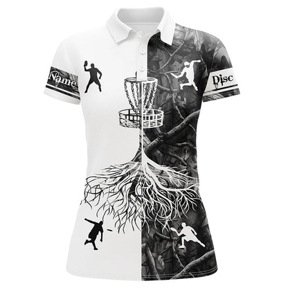 Women disc golf polo shirts gray camo custom name disc golf team shirt, disc golf gifts NQS6897