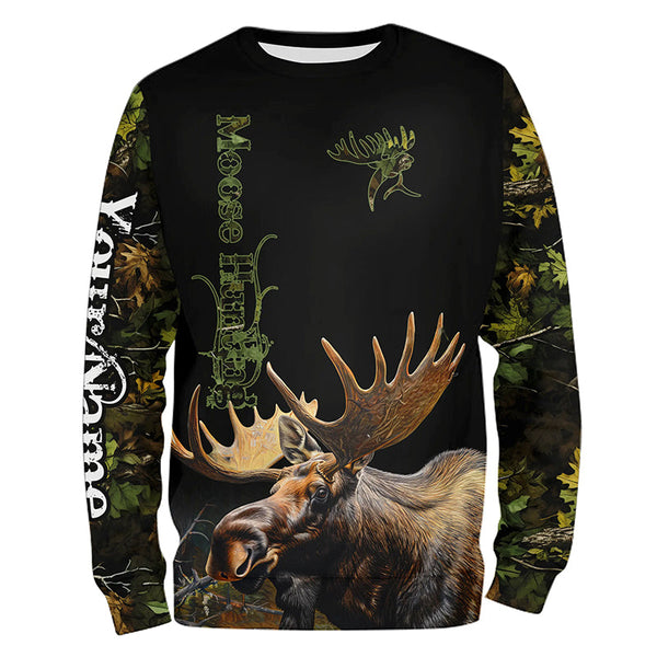 Moose Hunting Green Camo 3D All Over print shirts personalized hunting apparel NQS534