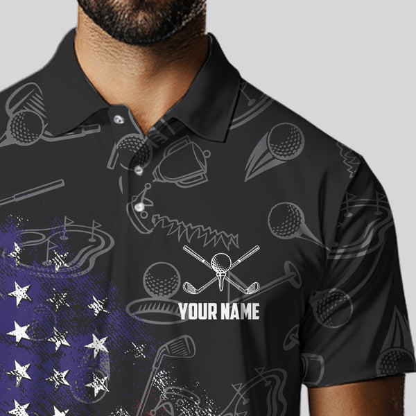 Retro American Flag Eagle Golf Polo Shirt for Men Custom Patriotic Golf Team Jersey best golf gifts NQS9633