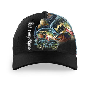 Largemouth Bass fishing green Custom fishing hat Unisex Fishing Baseball Angler hat cap NQS1576