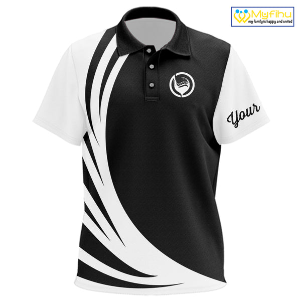 Kid golf polo shirts custom name black and white golf shirt, team golf shirts for Kid NQS9844