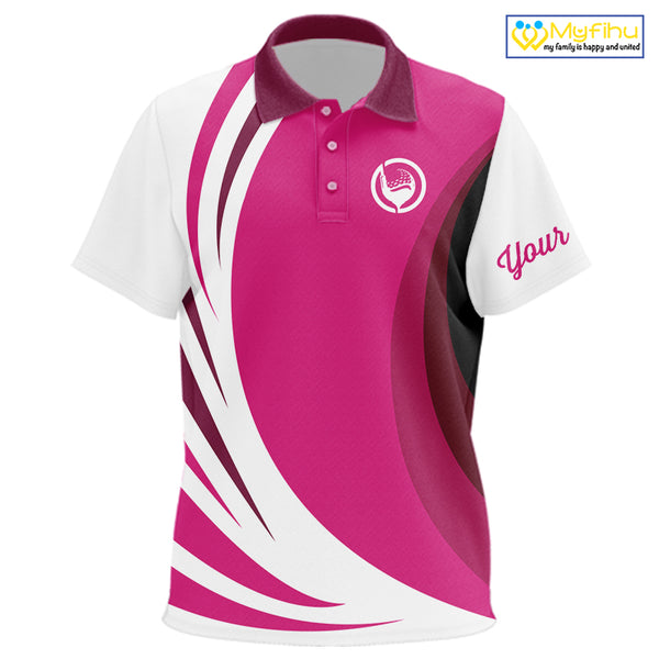 Kid golf polo shirts custom name pink and white golf shirt, team golf shirts for Kid NQS9846