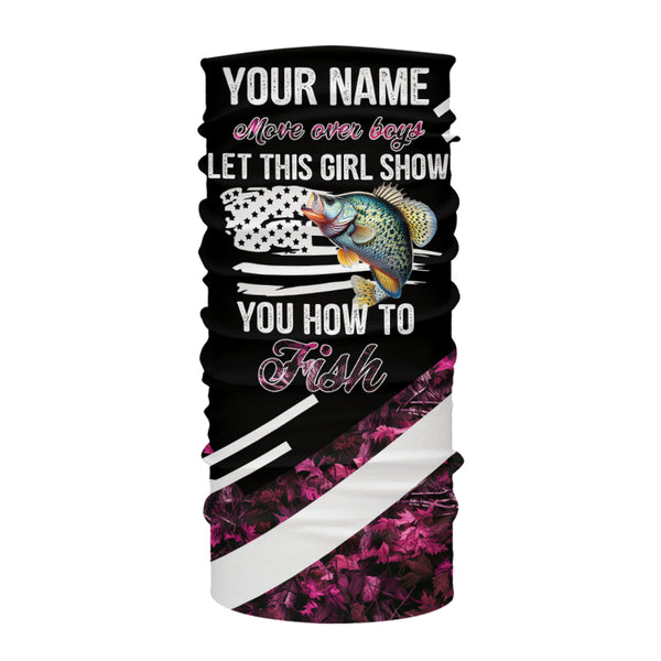 Move over boys let this girl show you how to fish Crappie fishing pink camo custom 3D fishing shirt NQS9471