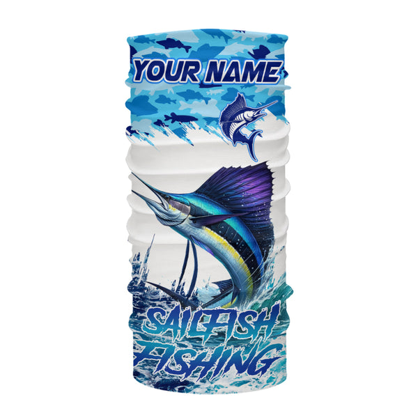 Sailfish fishing Blue sea camo Custom UV protection fishing long sleeve shirt, Sailfish Fishing jersey NQS9342