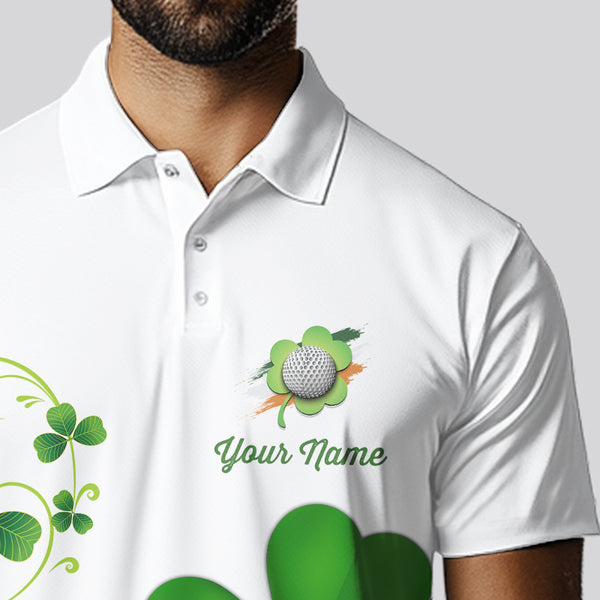Green shamrock golf ball clubs Lucky Mens polo golf shirts Custom St Patrick Day team golf jerseys NQS9482
