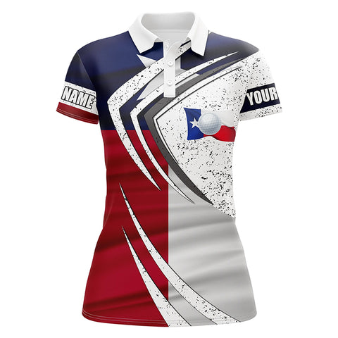 Women golf polo shirt Texas flag custom team golf shirts, patriot golf tops for women NQS7257