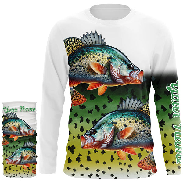 Crappie Fishing Green scales Customize Name 3D All Over Printed Shirts, Personalized Fishing Gift NQS267