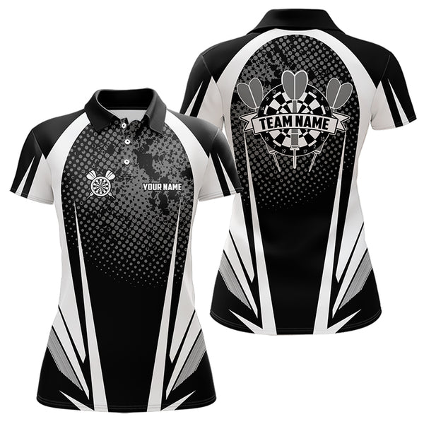 Personalized Black and White Darts Shirts For Women Custom Darts Team Jerseys NQS9489