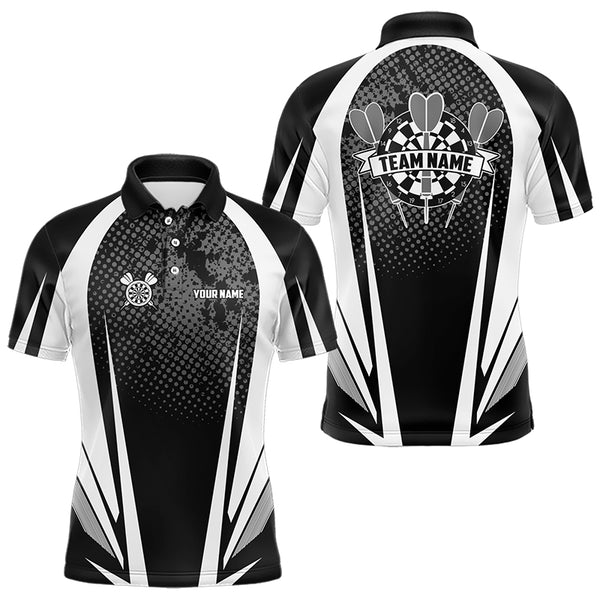 Personalized Black and White Darts Shirts For Men Custom Darts Team Jerseys NQS9489