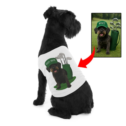 Custom Funny Golf Dog Shirt With Pet Photo and Name, Personalized Dog Clothes, Pet Apparel NQS9870