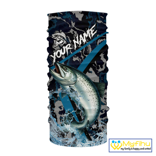 Custom Chinook Salmon Fishing Camo Long Sleeve Fishing Shirts, Personalized Salmon Fishing Team Jersey NQS9939
