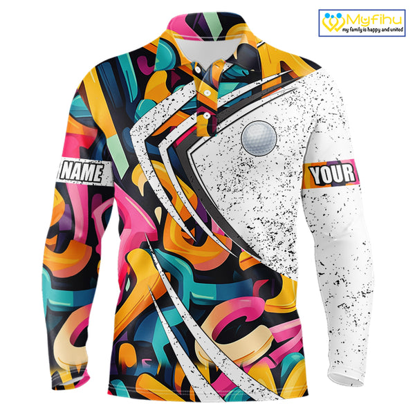 Mens golf polo shirts colorful pattern custom team golf shirts, golf tops for men NQS10088