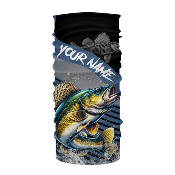 Walleye fishing Custom UV protection fishing long sleeve shirt, Walleye Fishing jerseys | Blue NQS9352