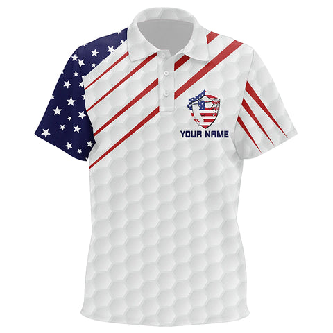 Personalized American flag patriot golf red, white and blue Kid golf polo shirts custom golf gifts NQS7272