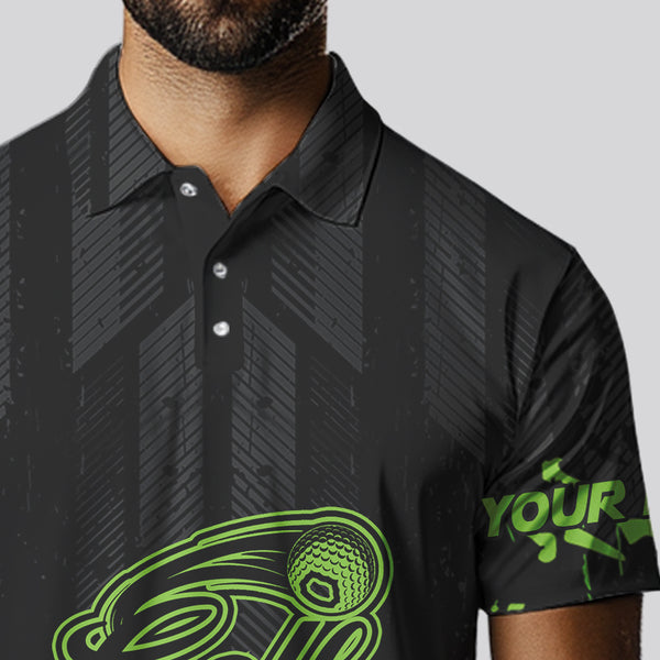 Black and Green Camo Golf polo shirts for Men custom team golf outfit men, personalized golf gifts NQS9664