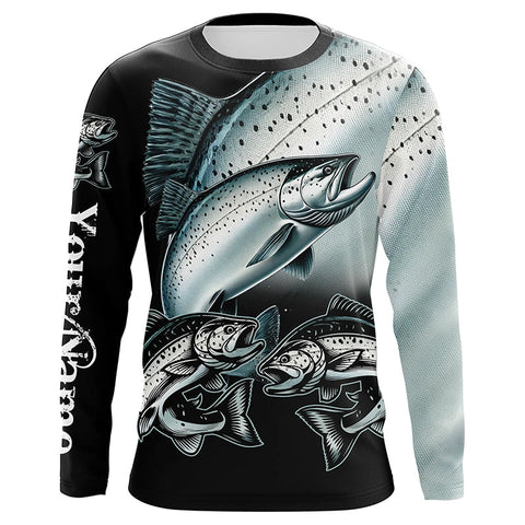 Chinook salmon (King salmon) Fishing Customize Name UV protection long sleeves fishing shirts NQS1806