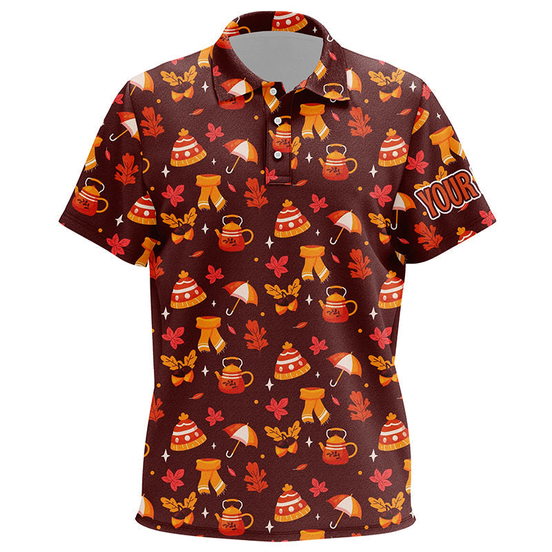 Fall season pattern Thanksgiving Kid golf polo shirts custom Thanksgiving golf tops for children NQS6837