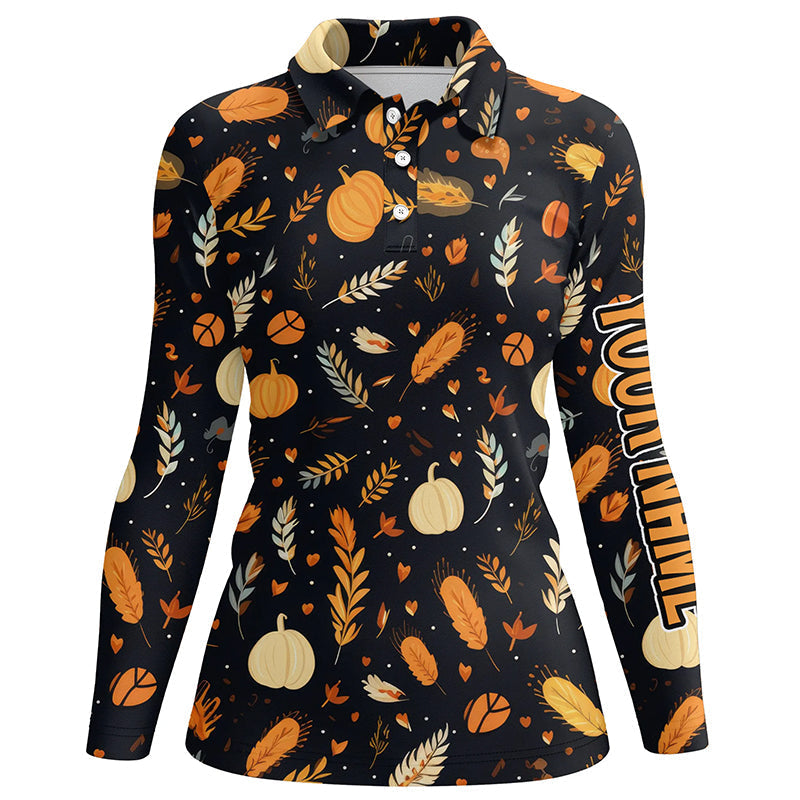 Thanksgiving pattern Womens golf polo shirts custom Thanksgiving gift best womens golf wear NQS6838