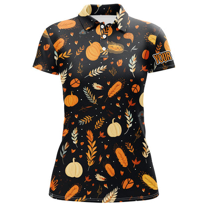 Thanksgiving pattern Womens golf polo shirts custom Thanksgiving gift best womens golf wear NQS6838