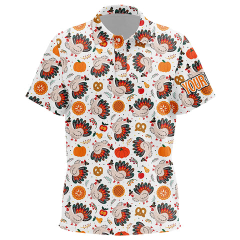 Turkey Thanksgiving pattern Kid golf polo shirts custom Thanksgiving gift best golf wear for Kid NQS6839